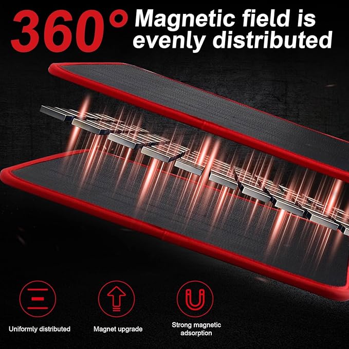 3-Piece Magnetic Tool Mat Set Heavy-Duty Magnetic Parts Holder with Durable PVC Surface 3 Sizes of Non-Slip Tool Trays for Organizing Wrenches Screws Bolts Nuts in Garages Workshops and Auto Repairs
