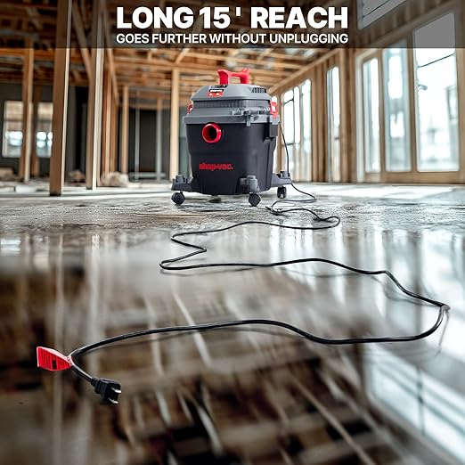 Shop-Vac 6 Gallon 5 Peak HP Wet/Dry Vacuum, Portable Shop Vacuum with Attachments for Jobsite, Garage & Workshop. 5430097