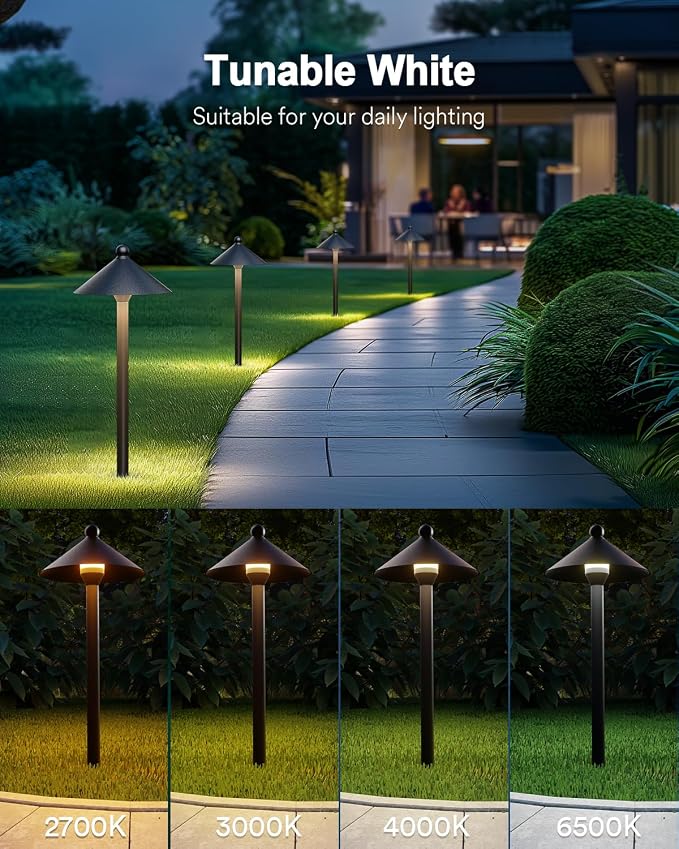 Lumary Smart Low Voltage Pathway Lights 2000LM, IP65 Waterproof, 24V | RGBAI/Cool/Warm light, Timer, 50+ Scenes, Custom Schedules, Works with Alexa/Google Home, Garden/Driveway/Landscape Lighting