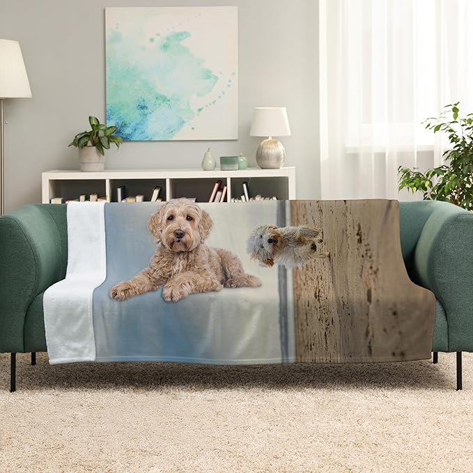 Prints Next Day – Custom 30" x 40" Fleece Pet Lightweight Blanket with Photo Upload - Gift for Dog or Cat Owners - Personalized Couch Throw - Printed in America