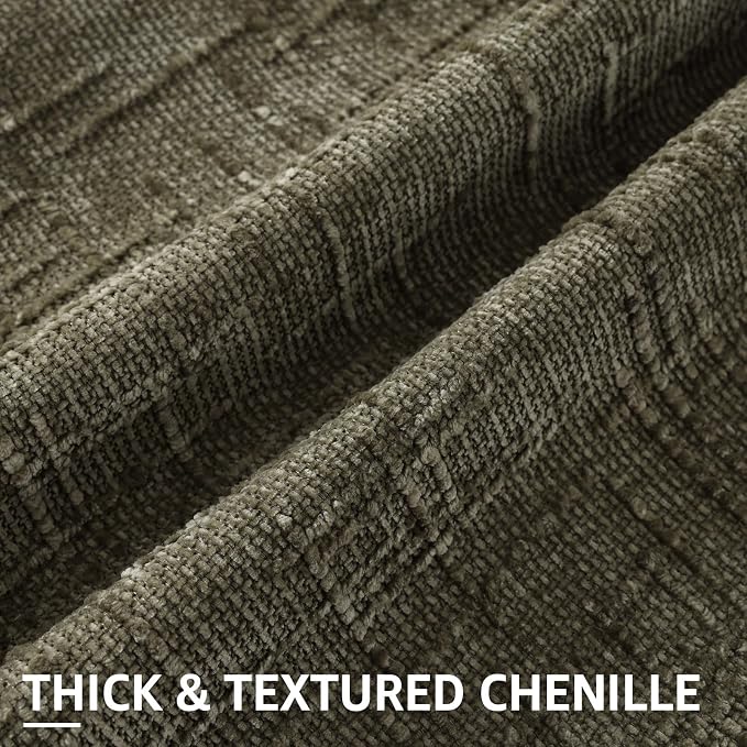 decorUhome Textured Chenille Throw Pillow Covers 12x20 Set of 2 Army Green | Fall Modern Farmhouse Soft Cozy Slubby Couch Pillow Cases Boho Decorative Pillow Cases for Bed Sofa Living Room Home Decor