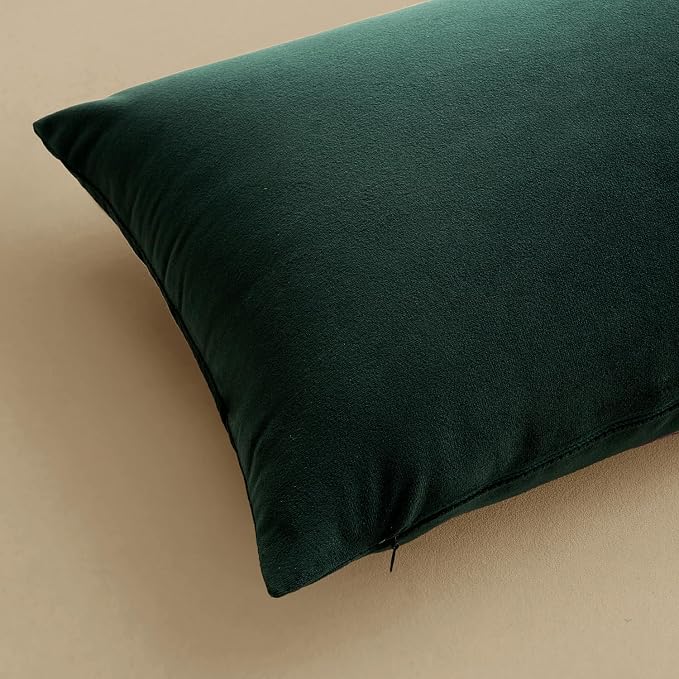 MIULEE Velvet Throw Pillow Covers 20x20 Inch Pack of 2 Army Green | Soft Solid Decorative Pillow Covers, Modern Luxury Home Decor, for Couch Chair Sofa Bedroom Livingroom
