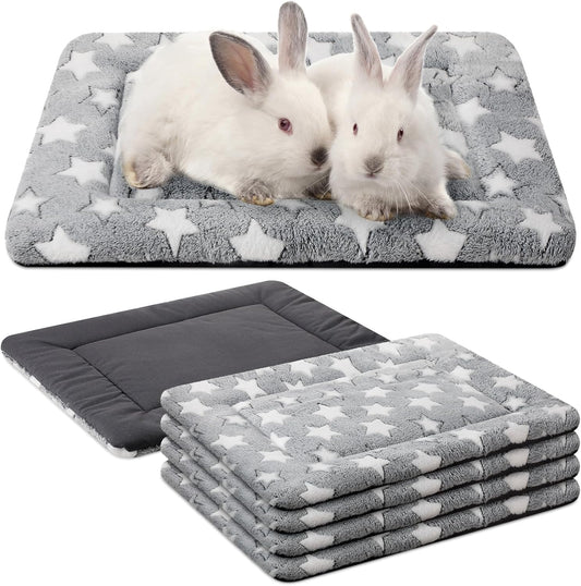 4 Pcs Washable Dog Crate Mat Kennel Pad Replaceable Reversible Pet Bed Pad for Crate Pet, Sleeping Mat for Small, Medium, Large Dog Machine Washable(18 x 14 x 1.6 Inch,Gray)