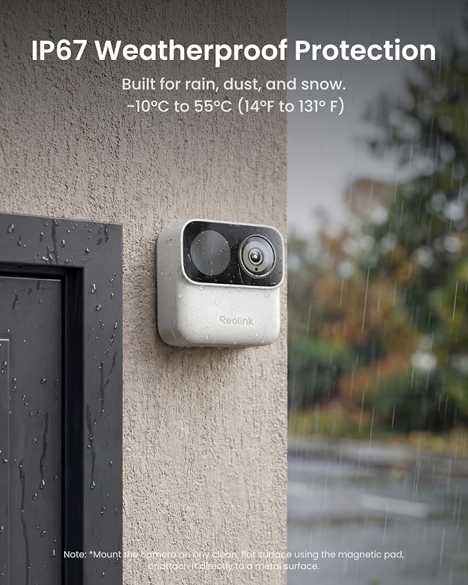 REOLINK Argus MagiCam Security Cameras Wireless Outdoor 1080p 2.4/5GHz WiFi | IR Night Vision, 2.4/5GHz WiFi, AI Detection, Magnetic Mount, No Subscription, IP67, 9-Month Battery Life, Indoor or Outdoor