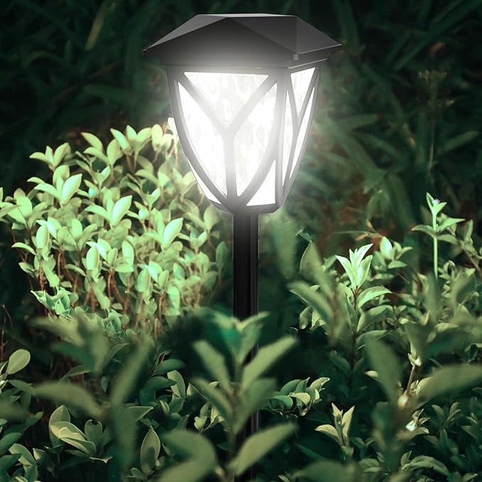 Ensenior Solar Lights Outdoor, 6500K LED Solar Garden Lights for Pathway Yard Patio Walkway Planter Walkway Landscape Lighting, IP65 Waterproof, Energy-Efficient Landscape Lighting, 12-Pack