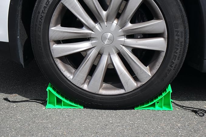 Apex RV Heavy Duty Wheel Chocks Stop Vehicle from Rolling Safety Wheel Blocks for RVs Trucks Trailers Campers Cars and Boats Essential RV Camper and Boat Accessories (Pair)