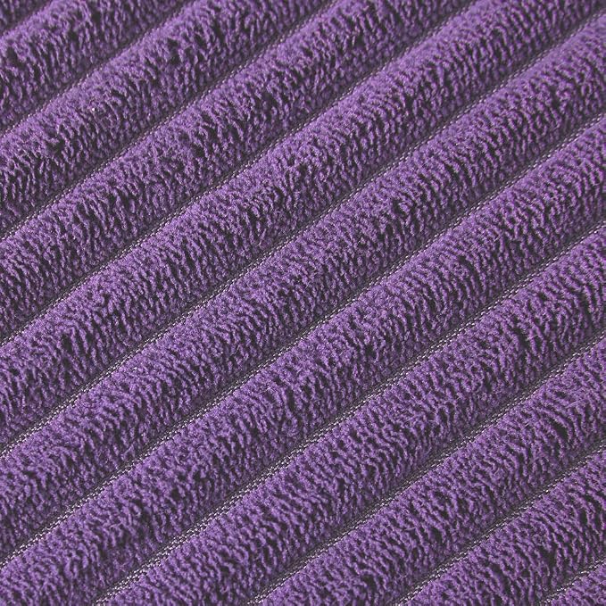 Fancy Homi Pack of 2 Purple Decorative Throw Pillow Covers 16x16 Inch with Pom-poms, Soft Corduroy Solid Square Cushion Cases Set for Living Room Couch Sofa Bedroom Car (16x16 Inch /40x40 cm, Purple)