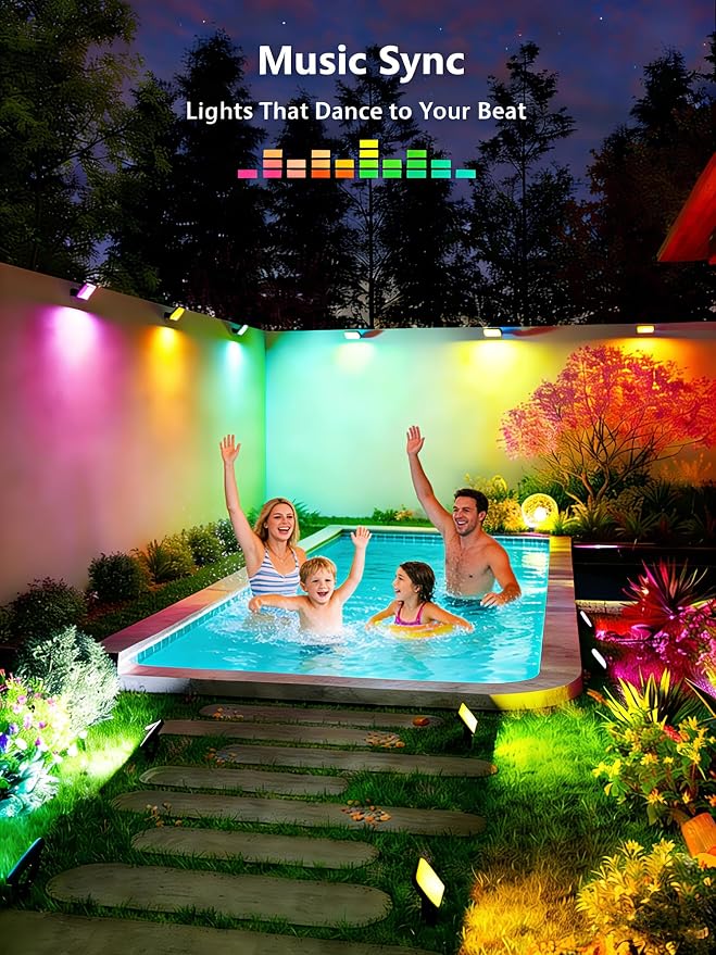 BrizLabs Smart Flood Lights, 6 Pack Orange & Purple Halloween Floodlights | RGBCW Color Changing; APP & Voice Control; Waterproof Landscape Lighting for Fall Autumn Garden Yard House Wall Pathway Decor