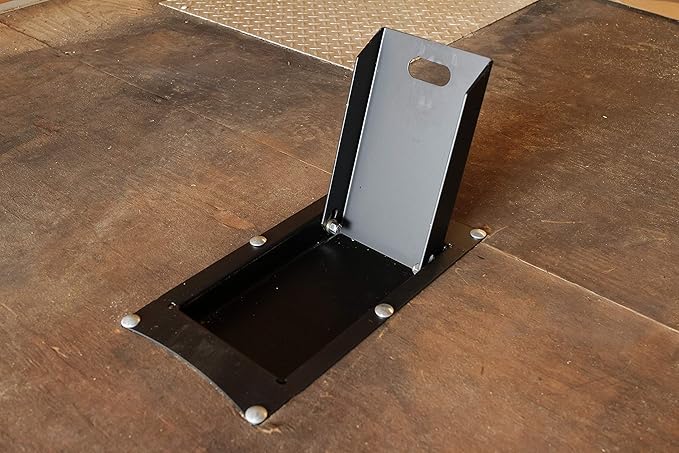Camco Recessed Motorcycle Wheel Chock - Accommodates Most tire Sizes - Constructed of Powder-Coated Steel (66101)