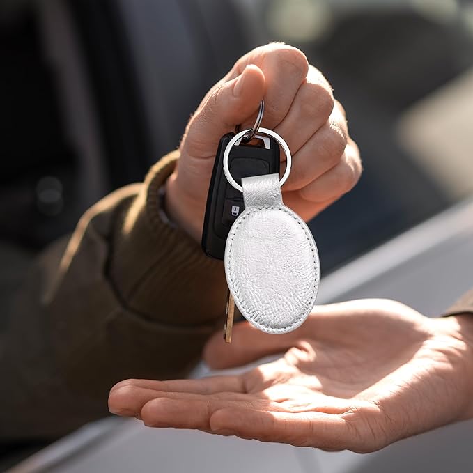LaserGram Oval Keychain, Off Road Racer, Personalized Engraving Included (Silver)