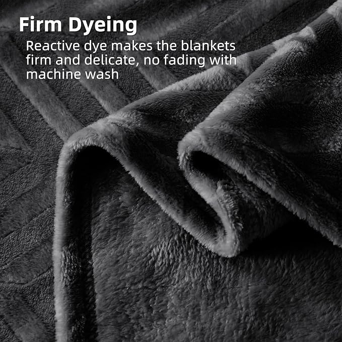 Whale Flotilla Flannel Fleece Fall Bed Blanket Queen Size, Dark Grey | Lightweight Breathable Soft Bedspread, Plush Fluffy Coverlet Chevron Design Decorative Blanket for Home Life, 90x90 Inch