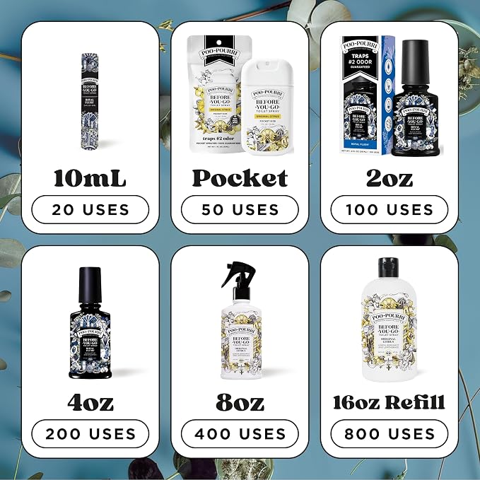 Poo-Pourri Before-You-Go Toilet Spray, Royal Flush, 2 Fl Oz - Eucalyptus and Spearmint