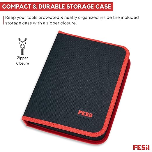 FESA 12-Piece Insulated Electrician Tool Set - 1000V Screwdriver & Pliers Kit with Voltage Tester & Storage Case