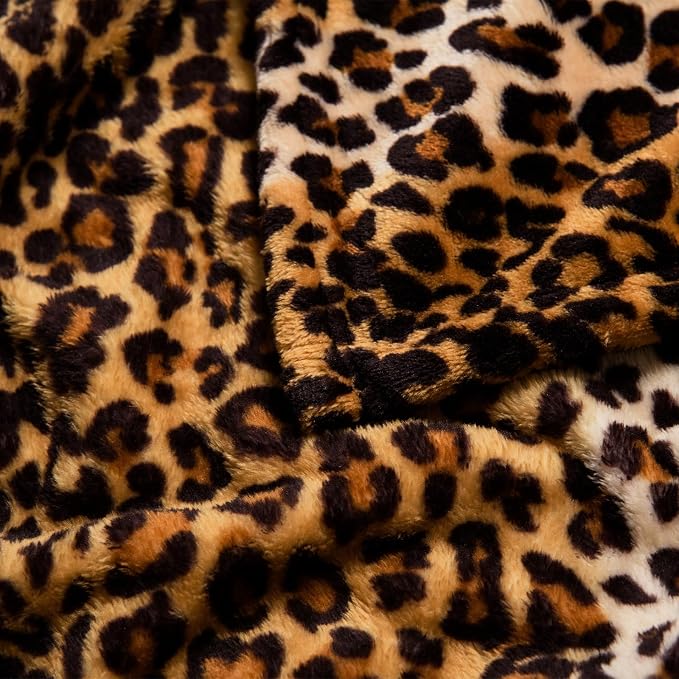 Bnuitland Leopard Print Fleece Flannel Throw Blanket, Super Soft 300 GSM Double Sided for Bed Sofa Travel, Fuzzy Fluffy Cheetah Print Blanket for Adults and Kids, 50x70inch