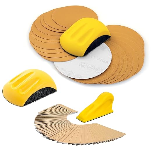 Sanding Mouse & Detail Sanding Kit with Sand Paper Assortment Pack, 20 Sanding Discs, 50 Pre-cut Gold Sanding Strips, Woodworking Micro Sander For Crafts - 73 Piece 5" Set
