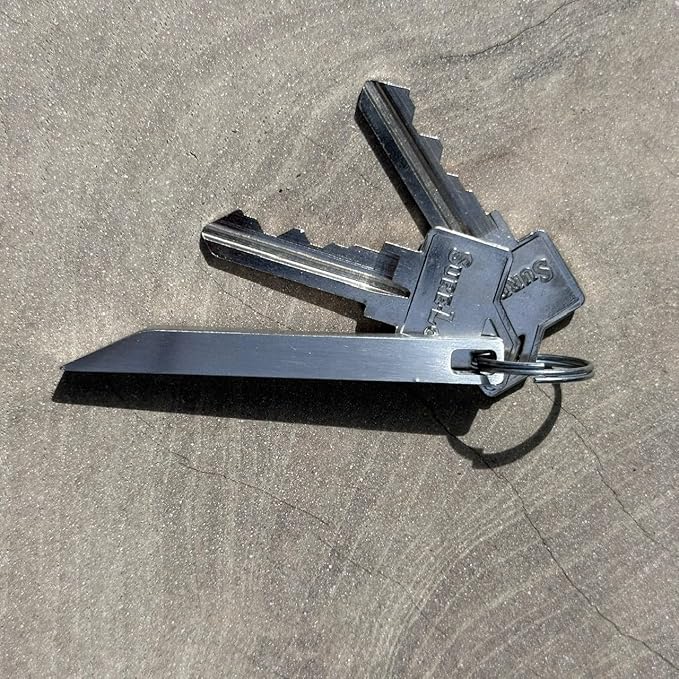 EDC Stainless Steel Pry Bar 2 Pack - Heavy Duty Mini Keychain Prybar - Mighty Miniature Portable Multitool, Screwdriver, Bottle Opener, & Box Opener