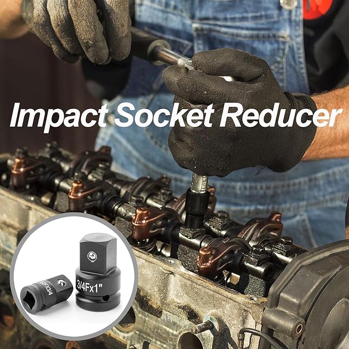 1/2" Drive (Female) x 3/4" (Male) Impact Socket Adapter, CR-MO Steel, Compatible with Air Impact Wrenches, Breaker Bars, Ratchets