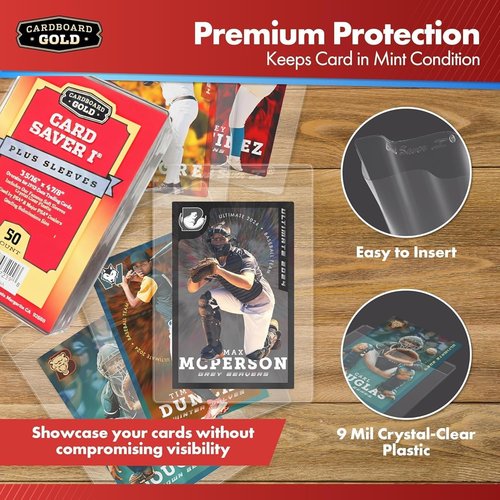 Cardboard Gold Card Saver 1 - 2000 Count Semi-Rigid Card Holders | PSA-Approved Trading Card Protectors
