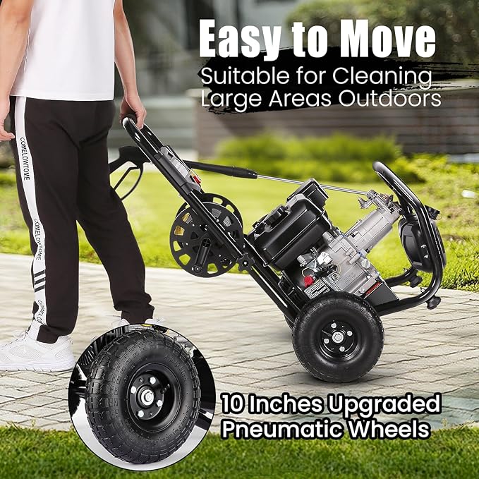 4200PSI Pres*Sure Washer Cleaner 4.0GPM Gas Po*wer Washer 212CC Gas Powered Washing Machine Commercial High Washer Cleaner with 32ft Hose&5 Nozzles for Patio Garden Yard Vehicle,EPA/CARB/ETL