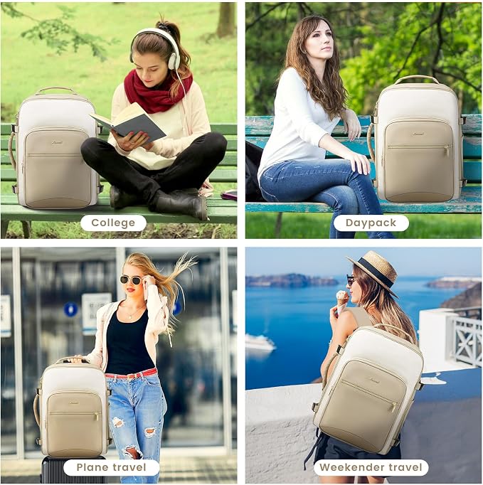 LOVEVOOK 56L Travel Backpack for Women & Men, Airline Approved Carry On Luggage with 3 Packing Cubes, TSA Overnight Bags, Waterproof Personal Item Bag, Weekender Essentials Backpacks fits 17" Laptop