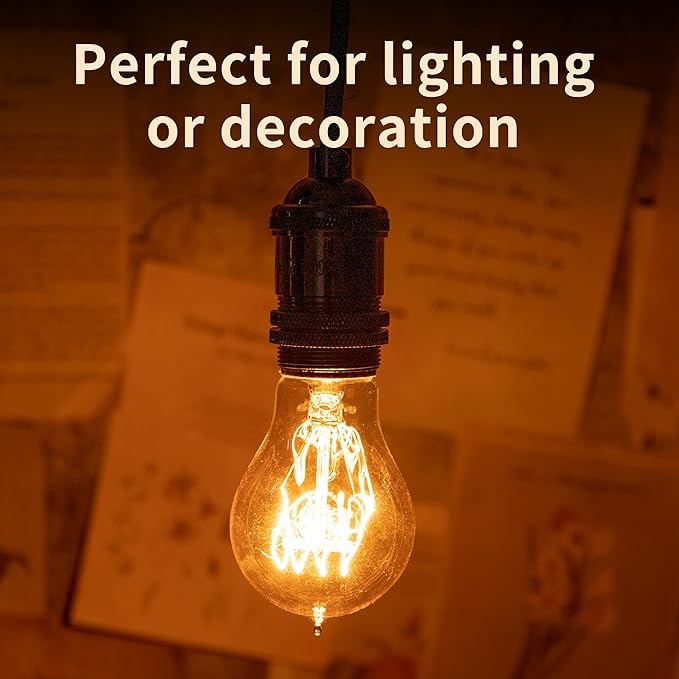 Warm Incandescent Light Bulbs 60 Watt,A19/A60 Vintage Style Edison Bulbs E26,Soft Yellow Light Bulbs,Amber Bulbs,Retro Light Bulb Old Fashioned,Halogen Dimmable Edison Bulb Squirrel Cage