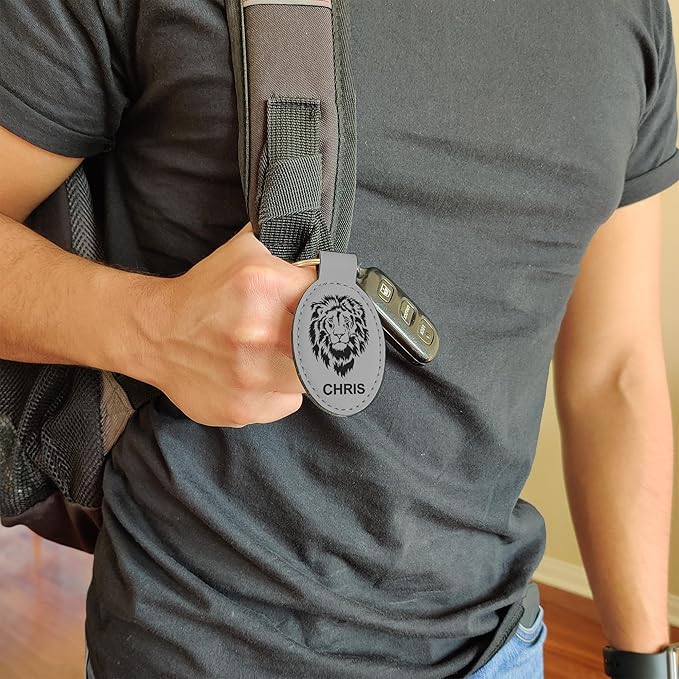 LaserGram Oval Keychain, Sunflowers, Personalized Engraving Included