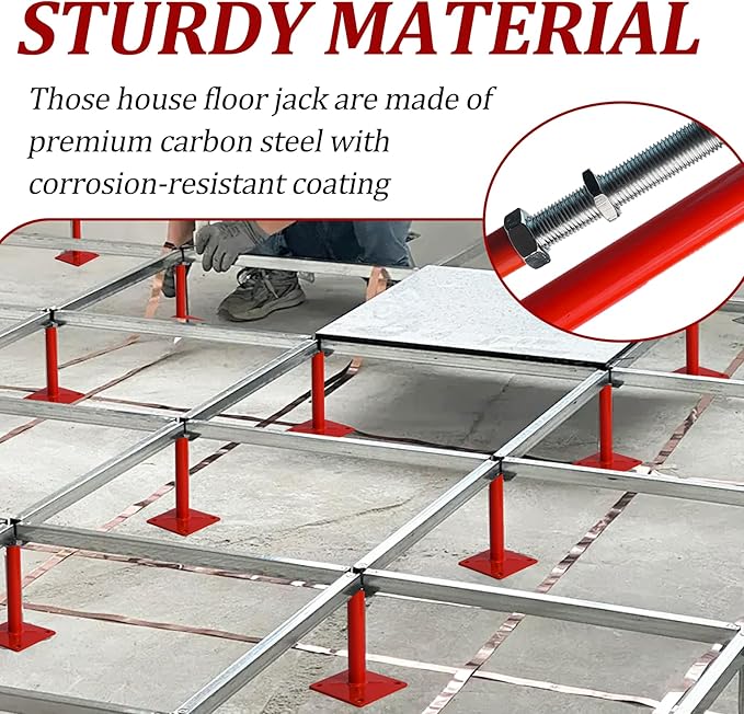 Floor Jacks Screw Jacks, Heavy Duty Basement Support Jack, Adjustable House Jacks for Leveling Crawlspace, 5"-8" Height Range, Mini Post Pole House Jacks for Temporary Support