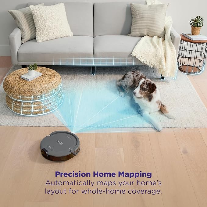 Shark Navigator Robot Vacuum, SmartPath Navigation, Steel Grey, RV2110 | SmartPath Navigation, up to 50% More Suction, Detects & Avoids Objects, Anti-Hair Wrap, Wi-Fi, Carpets & Hard Floors