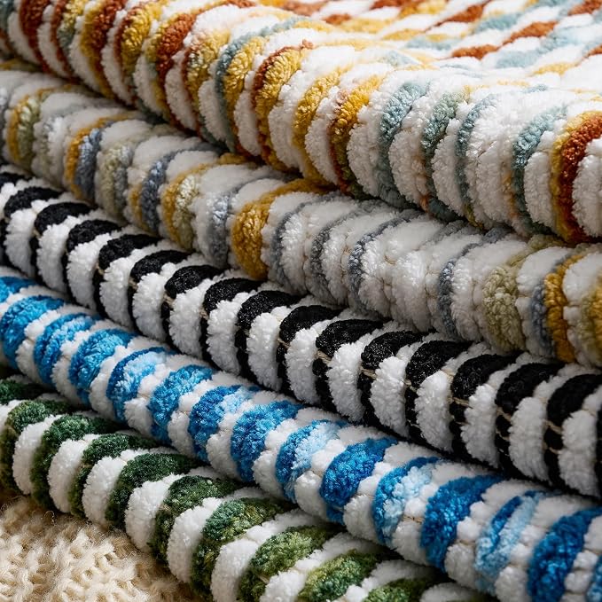 Set of 2 Boho Chenille Pillow Cover Decorative Tufted Pillowcase for Couch Bed Sofa Bedroom Living Room Modern 18 x 18-Inch Grey