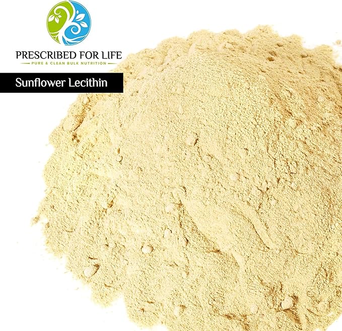 Prescribed For Life Sunflower Lecithin Powder, Unbleached, Gluten Free, Vegan, Non GMO, Soy Free, Kosher, Naturally Rich in Choline & Essential Fatty Acids (10kg / 22lb)