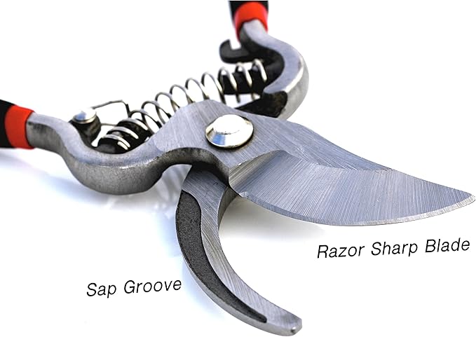 GARDEN GURU Classic Bypass Pruning Shears Clippers ??Heavy Duty Forged Steel Garden Pruners ??Safety Lock ??Non Slip Comfort Grips ??Cuts up to 1??Diameter ??Professional Bypass Pruners for Gardening