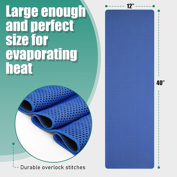 Cooling Towels Pack of 30, 40"*12" Neck Cool Towel Bulk, Cold Towels for Neck and Face, Cooling Rags Sports Towel for Hot Weather, Running, Soccer, Yoga, Gym, Golf