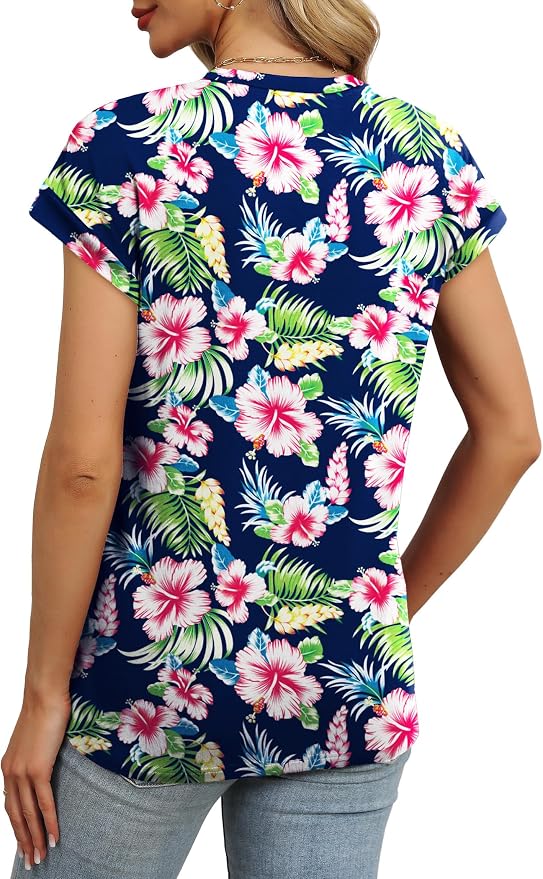 Alaroo Womens Summer Tops Short Sleeve Shirts Crew Neck Tshirt Cute Trendy Tunic Blouses (S-3XL)