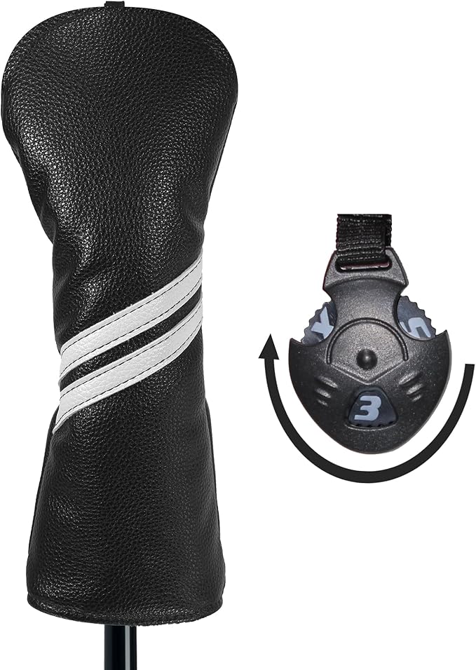 Golf Club Head Covers - 4pcs or 1pc Golf Accessories Club Covers Set for Woods and Driver Fairway Hybrids with Interchangeable Tags