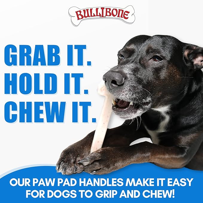 Bullibone Nylon Dog Chew Toy for Aggressive Chewers - Dental Hygiene Bone with Bacon Flavor, Durable Tough Chew Toys for Large Dogs, Indestructible Dog Bone - 2 Pack