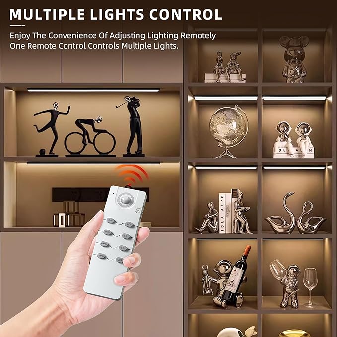 Under Cabinet Lighting,276 LED Wireless Motion Sensor Light Indoor, Rechargeable Closet Lights Battery Operated,Dimmable & 3 Color Temps,Magnetic Under Counter Lights for Kitchen, Closet (80CM,3Pack)