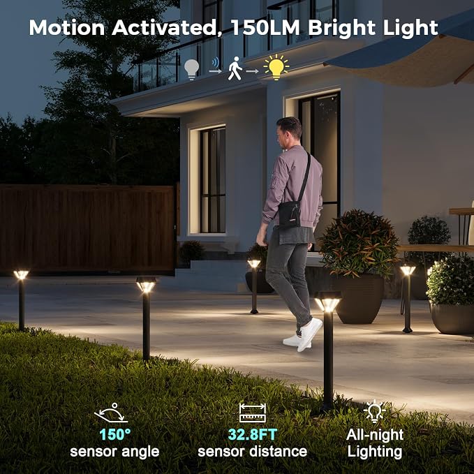 XMCOSY+ Smart Solar Pathway Lights, Motion Sensor Outdoor Light, 6 Pack | Smart Gateway Included, App & Voice Control Landscape Lights Solar Powered, RGBCW DIY Light, Auto Schedules, IP65 Waterproof