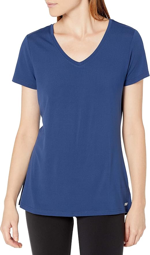 Amazon Essentials Women's Active Quick Dry Tech Stretch Short-Sleeve V-Neck T-Shirt (Available in Plus Size), Pack of 2