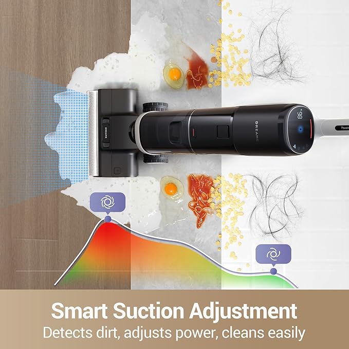 DREAME H14 Pro Wet Dry Vacuum Cleaner, 180° Lie-Flat Vacuum Mop, 140°F Washing and Fast Hot Air Drying, Powerful 18kPa Suction Floor Cleaner Machine, Easy GlideWheel Movement, Smart App Control