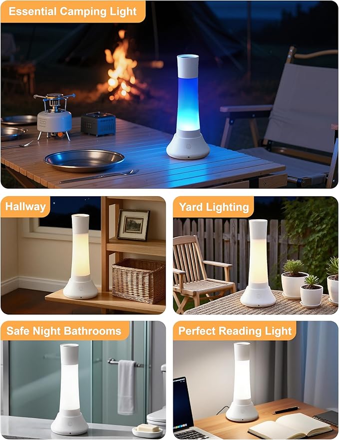Rechargeable Motion Sensor Night Light Indoor,Portable LED Flashlight & 3 Color Lamp 3 in 1,Bedside Table Lamp for Bedroom, Hallway and Bathroom,Birthday Valentines Day Gifts for Women,Men and Kids