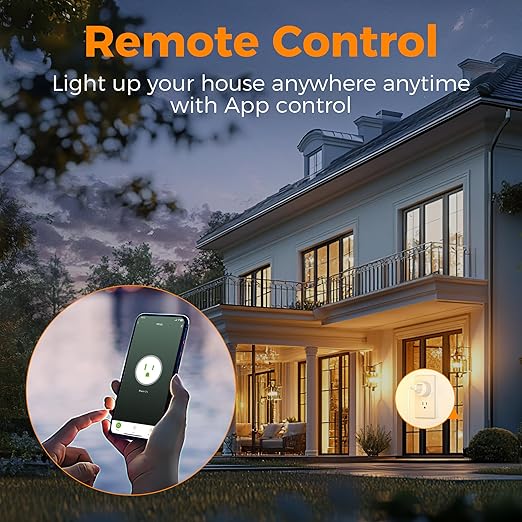 Smart Plug, TESSAN WiFi Timer Outlet Compatible with Alexa and Google Assistant, Smart Outlet with Timer & APP Remote Control, No Hub Required, 2.4G WiFi, 4 Pack