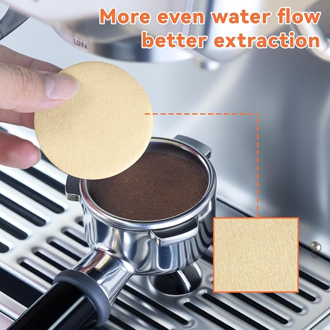 1000 Pcs 51mm Unbleached Espresso Filter for Espresso Coffee Maker | Round Coffee Filters for Puck Screen 51mm Bottomless Portafilter Paper, Time-Saving, Block Sediments, Tear resistant