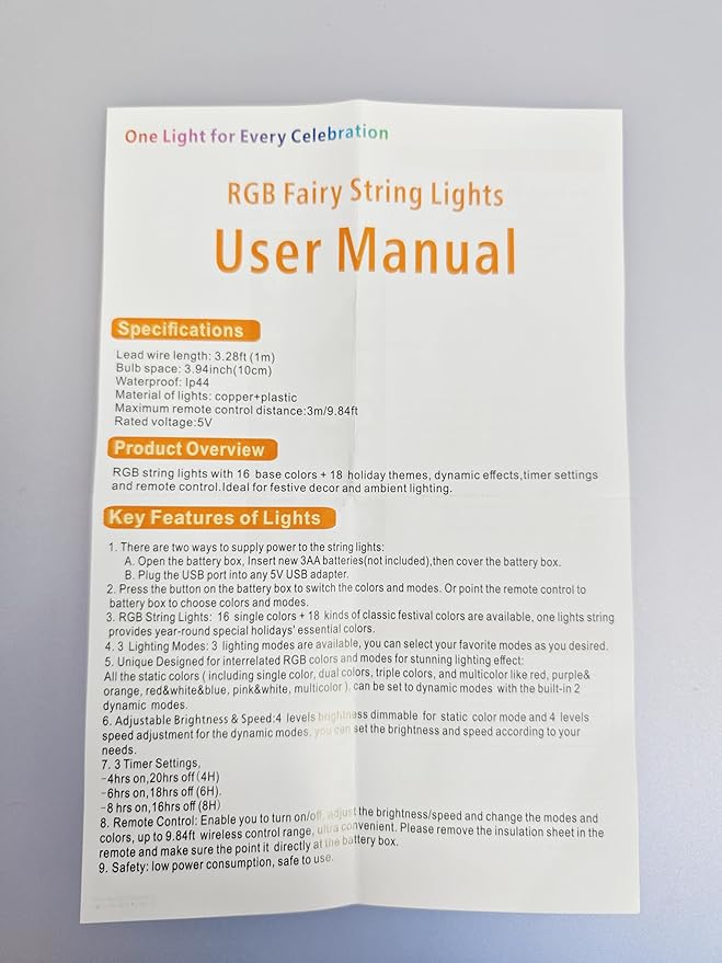 2 Pack 120LED Fairy Lights Battery Operated - 20FT 34 Color Changing Fairy Lights with Remote Indoor, RGB Twinkle Sliver Wire Light USB for Bedroom, Dorm, DIY, Christmas Decor