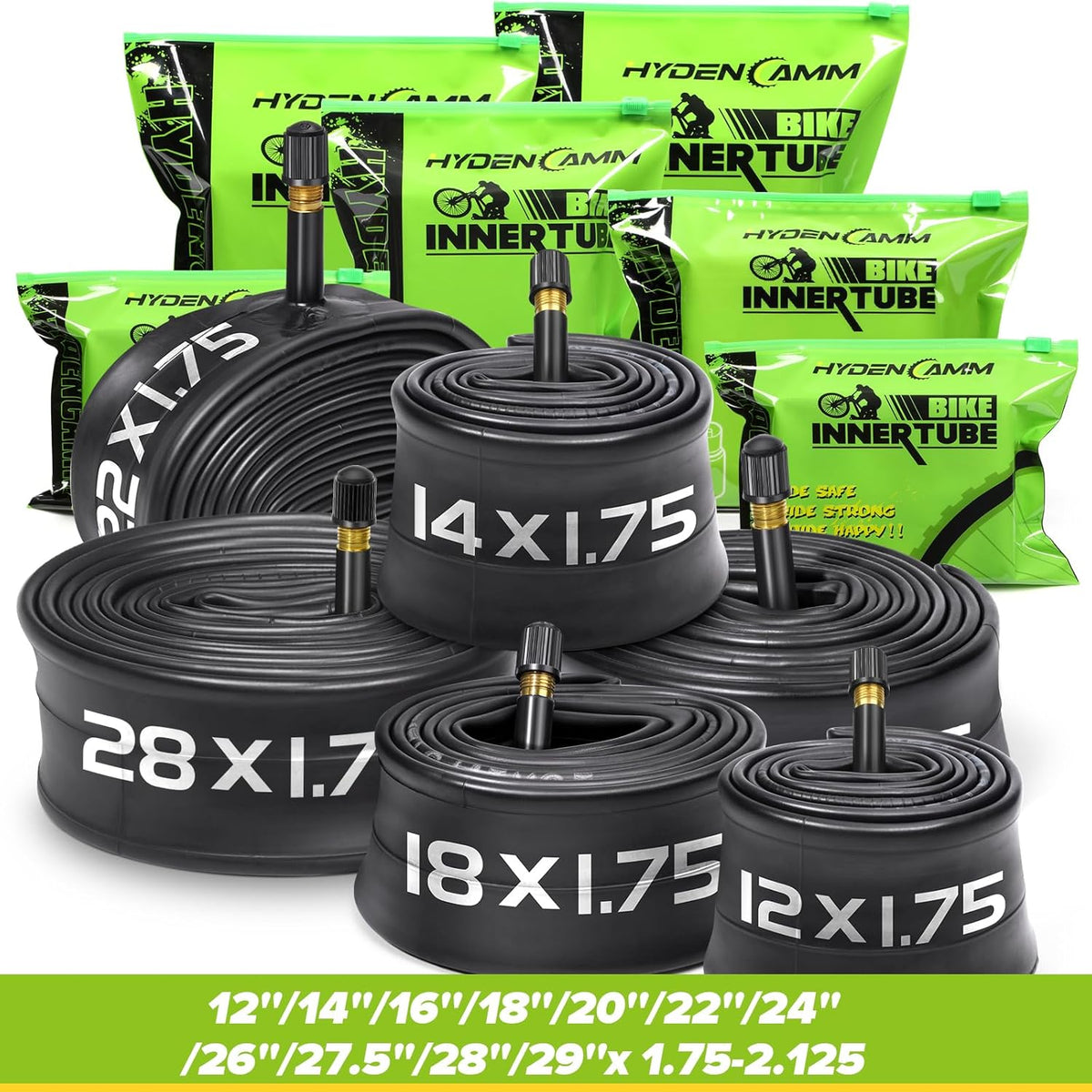 Reliable Bicycle Tube by [Brand Name] - 2 Pack with Tire Levers & 32mm AV Schrader Valve | Sizes 12"-29"