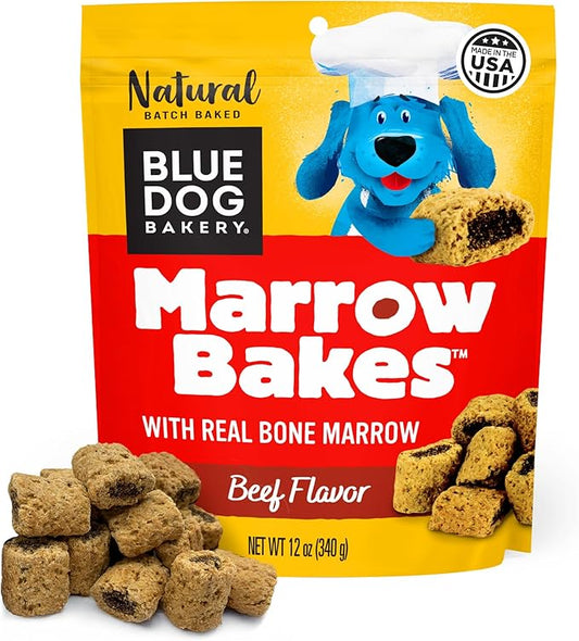 Blue Dog Bakery MarrowBakes Snacks | Small, Crunchy Beef Flavor Treat | Natural Healthy Dog Treats, 12 oz (Pack of 1)