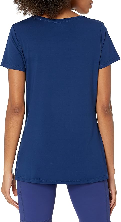 Amazon Essentials Women's Active Quick Dry Tech Stretch Short-Sleeve V-Neck T-Shirt (Available in Plus Size), Pack of 2