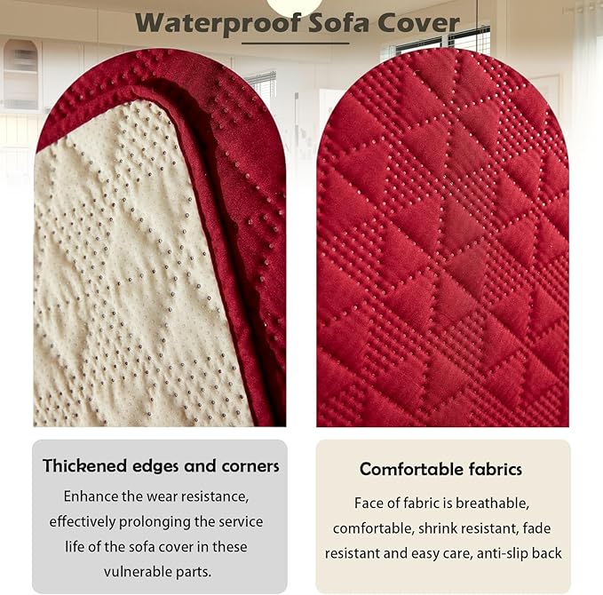 Waterproof Dog Bed Cover Pet Blanket, Soft Pet Couch Covers for Sofa Washable, Bed Couch Sofa Furniture Protector for Puppy Cat Kids (Red,210 * 260 CM)