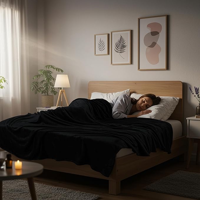 Utopia Bedding Ultra Soft Fleece Bed Blanket Full Size Black (90x84 Inches) | Microfiber Plush Warm Lightweight Breathable Cozy Blanket Anti-Static, All Season Use, Gift for Women and Men