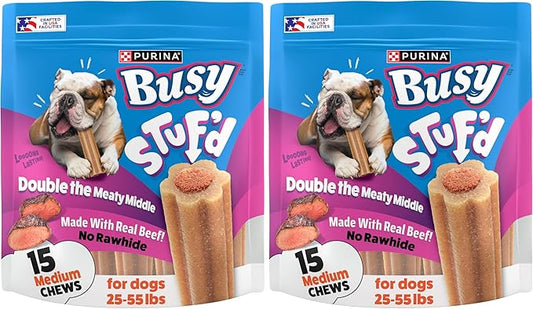 Busy Purina Stuf’d Medium Long Lasting Dog Chews - 15 ct. Pouch (Pack of 2)