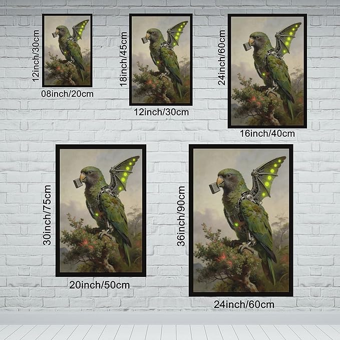 Framed Mechanical Fantasy Wall Art for Modern Living Room Industrial Sci Fi Decor Statement Piece 12x18in
